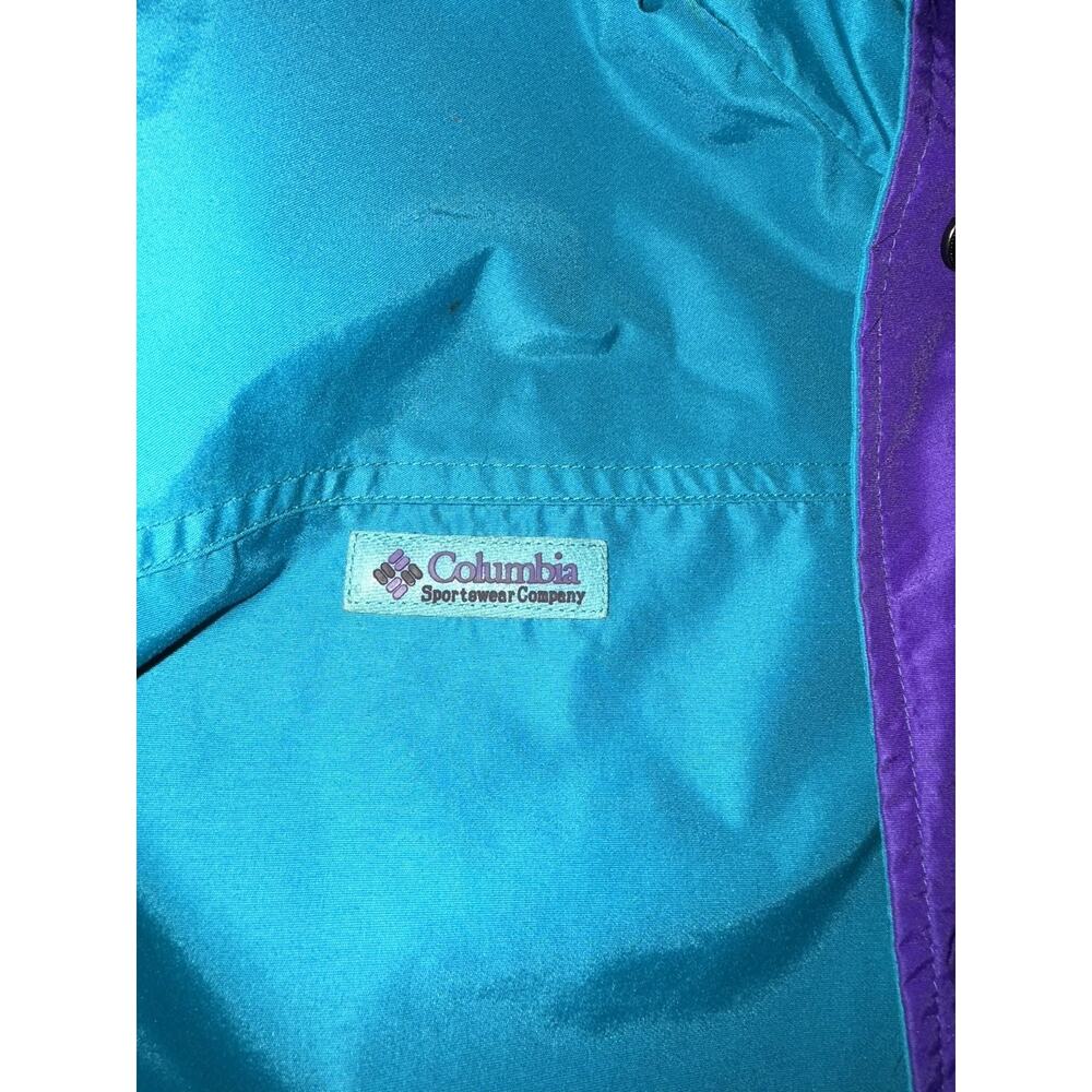 VTG Columbia Reversible Bugaboo Jacket Women Large Purple Teal 1990’s Retro Ski